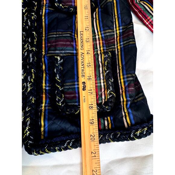 J. Crew Holiday Tartan Plaid Quilted Collarless Jacket w/ Pockets Sz 0 NWT - Picture 14 of 15